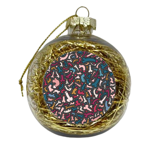 Bohemian quirky penis design - xmas bauble by andrea zuza