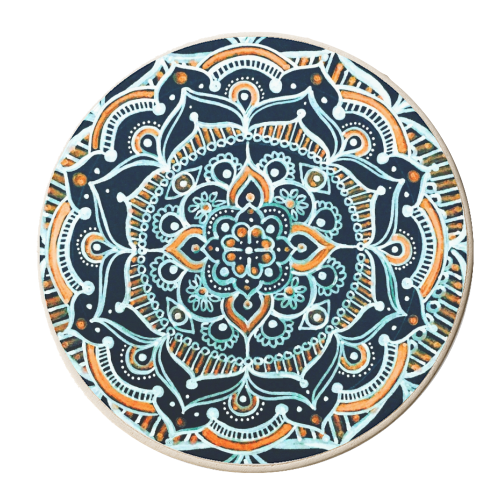 Bohemian Zen Mandala - personalised beer coaster by InspiredImages