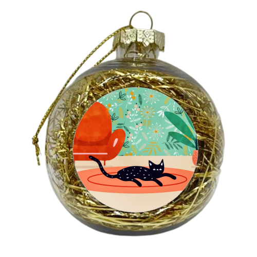 Boho Cat - xmas bauble by Uma Prabhakar Gokhale