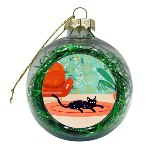 Boho Cat - xmas bauble by Uma Prabhakar Gokhale