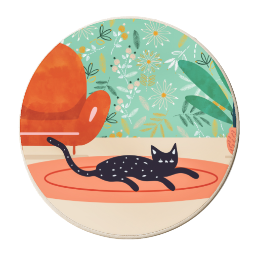 Boho Cat - personalised beer coaster by Uma Prabhakar Gokhale