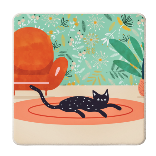 Boho Cat - personalised beer coaster by Uma Prabhakar Gokhale