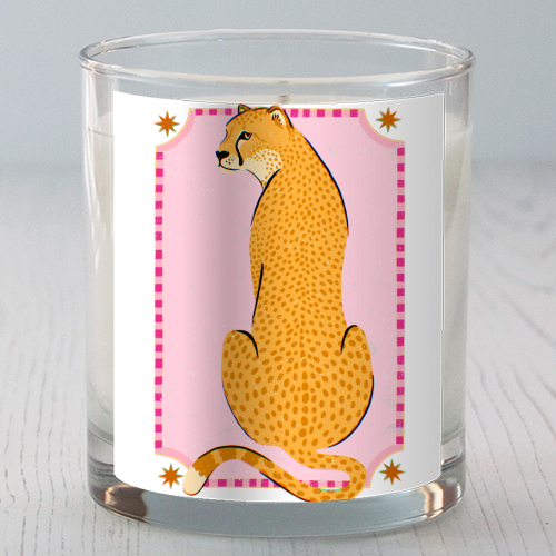Boho Cheetah Art - scented candle by Natalie Rodrigues