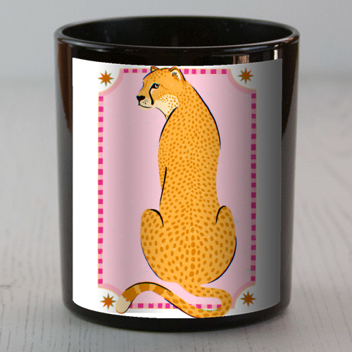 Boho Cheetah Art - scented candle by Natalie Rodrigues