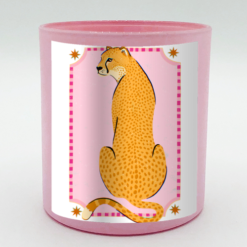 Boho Cheetah Art - scented candle by Natalie Rodrigues