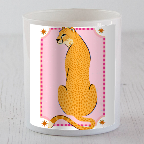Boho Cheetah Art - scented candle by Natalie Rodrigues