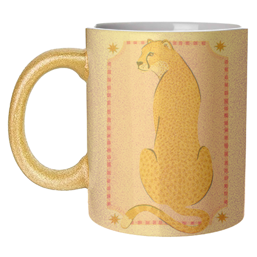 Boho Cheetah Art - unique mug by Natalie Rodrigues