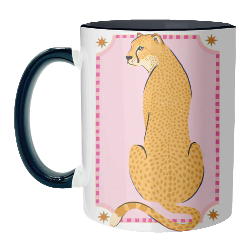 Boho Cheetah Art - unique mug by Natalie Rodrigues