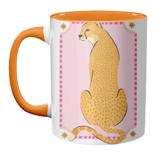Boho Cheetah Art - unique mug by Natalie Rodrigues