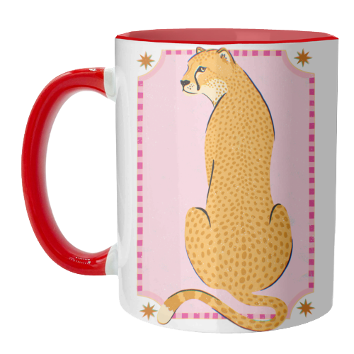 Boho Cheetah Art - unique mug by Natalie Rodrigues