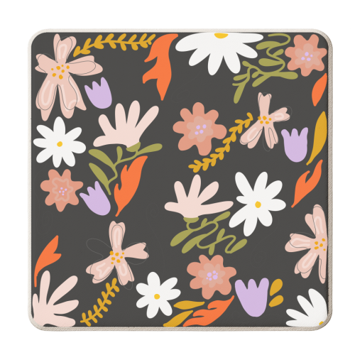 Boho spring florals - personalised beer coaster by andrea zuza