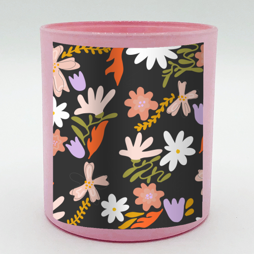 Boho spring florals - scented candle by andrea zuza