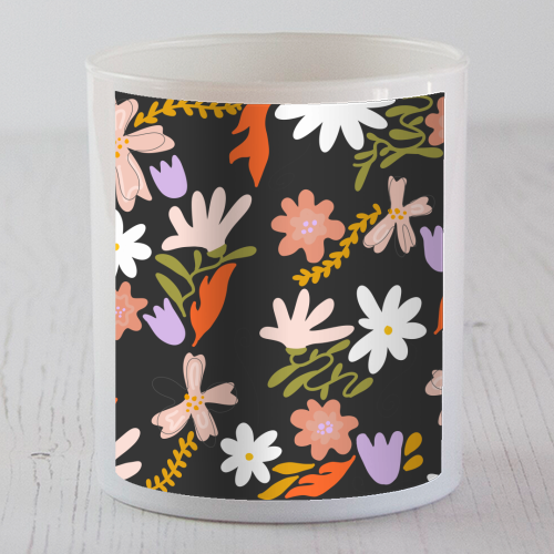 Boho spring florals - scented candle by andrea zuza