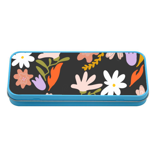 Boho spring florals - tin pencil case by andrea zuza