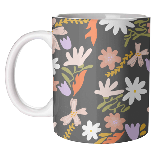 Boho spring florals - unique mug by andrea zuza