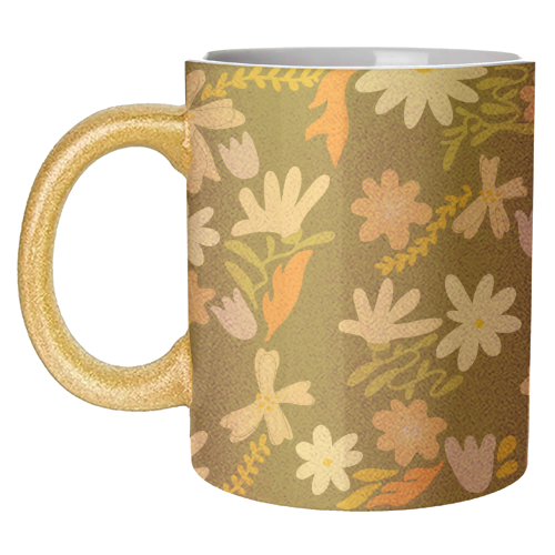 Boho spring florals - unique mug by andrea zuza