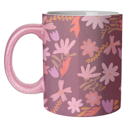 Boho spring florals - unique mug by andrea zuza