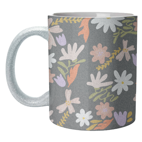 Boho spring florals - unique mug by andrea zuza