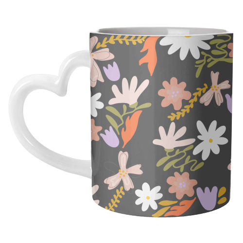 Boho spring florals - unique mug by andrea zuza