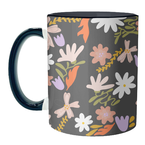 Boho spring florals - unique mug by andrea zuza