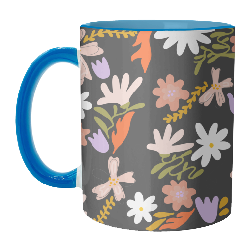 Boho spring florals - unique mug by andrea zuza
