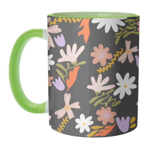 Boho spring florals - unique mug by andrea zuza