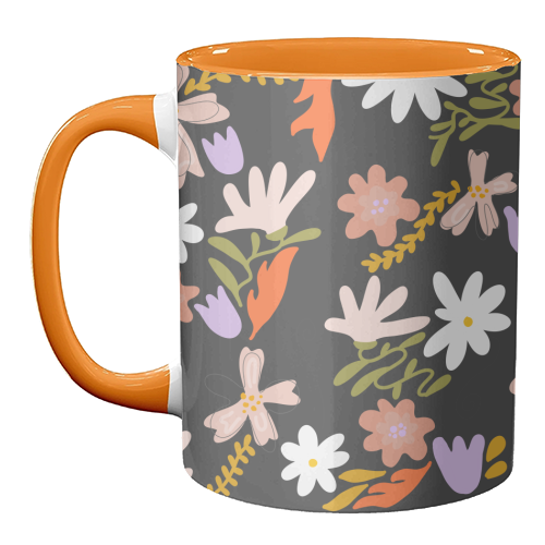 Boho spring florals - unique mug by andrea zuza