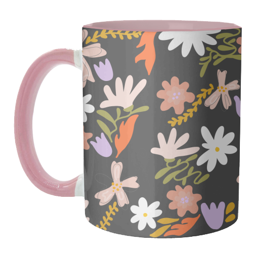 Boho spring florals - unique mug by andrea zuza