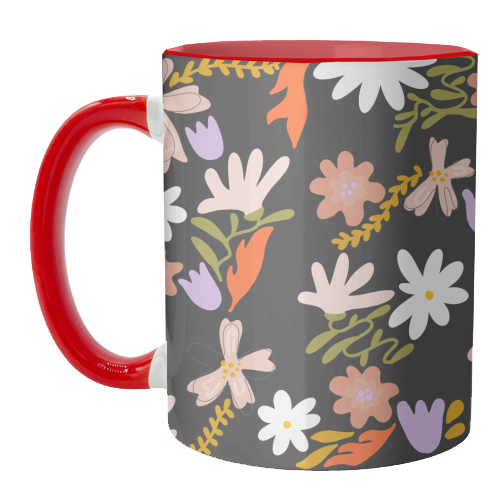 Boho spring florals - unique mug by andrea zuza