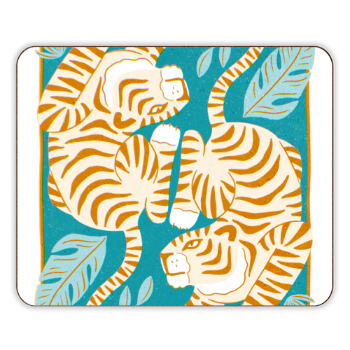 Boho Tiger Illustration - designer placemat by Natalie Rodrigues