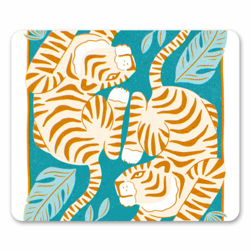Boho Tiger Illustration - mouse mat by Natalie Rodrigues