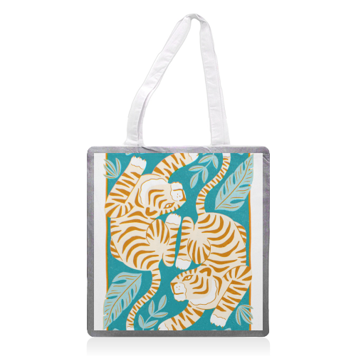 Boho Tiger Illustration - printed canvas tote bag by Natalie Rodrigues