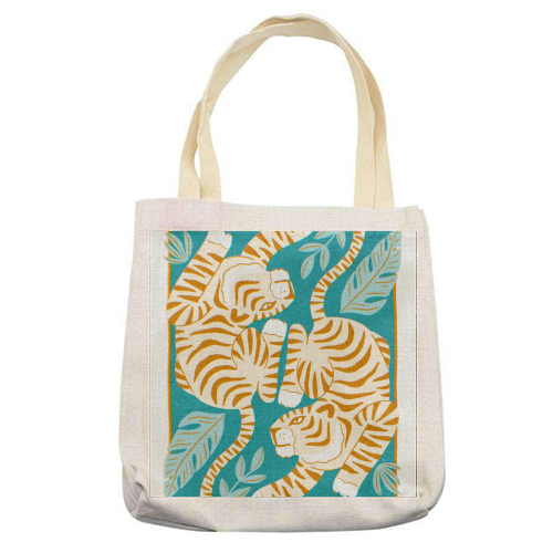 Boho Tiger Illustration - printed canvas tote bag by Natalie Rodrigues