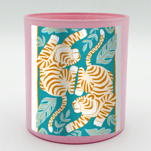 Boho Tiger Illustration - scented candle by Natalie Rodrigues