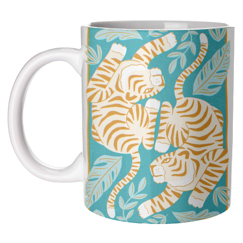 Boho Tiger Illustration - unique mug by Natalie Rodrigues