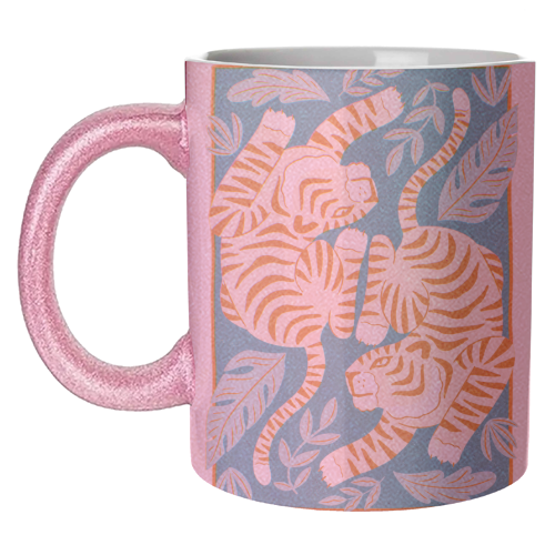 Boho Tiger Illustration - unique mug by Natalie Rodrigues