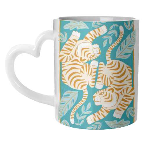 Boho Tiger Illustration - unique mug by Natalie Rodrigues