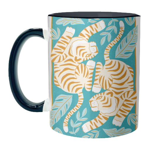 Boho Tiger Illustration - unique mug by Natalie Rodrigues