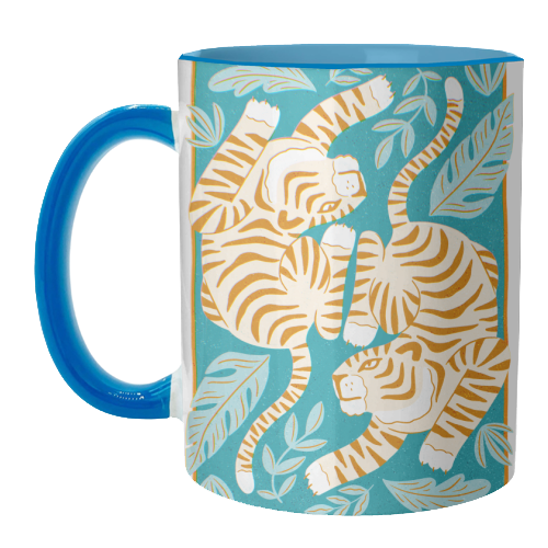 Boho Tiger Illustration - unique mug by Natalie Rodrigues