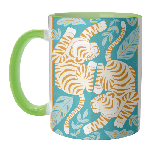 Boho Tiger Illustration - unique mug by Natalie Rodrigues