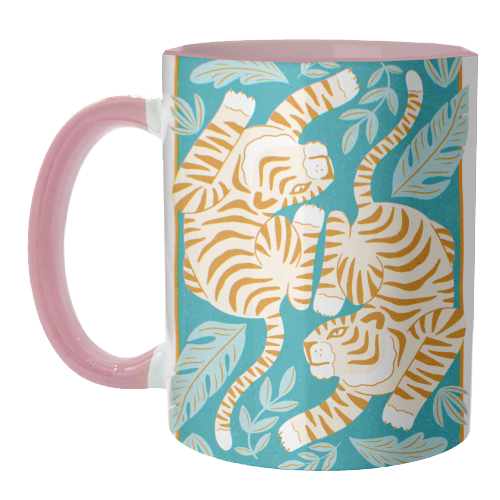 Boho Tiger Illustration - unique mug by Natalie Rodrigues