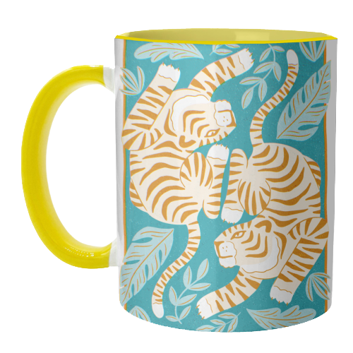 Boho Tiger Illustration - unique mug by Natalie Rodrigues
