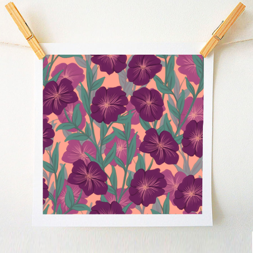 Bold Bloom Purple - A1 - A4 art print by Daniela di Niro