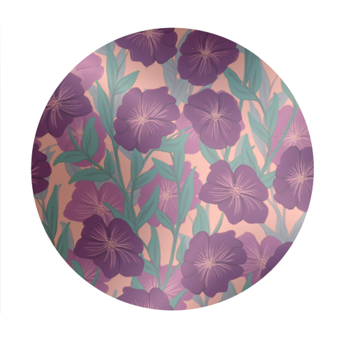 Bold Bloom Purple - Circle Sticker by Daniela di Niro
