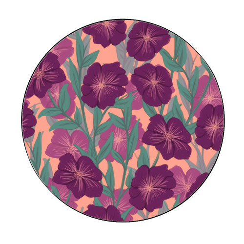 Bold Bloom Purple - Circle Sticker by Daniela di Niro