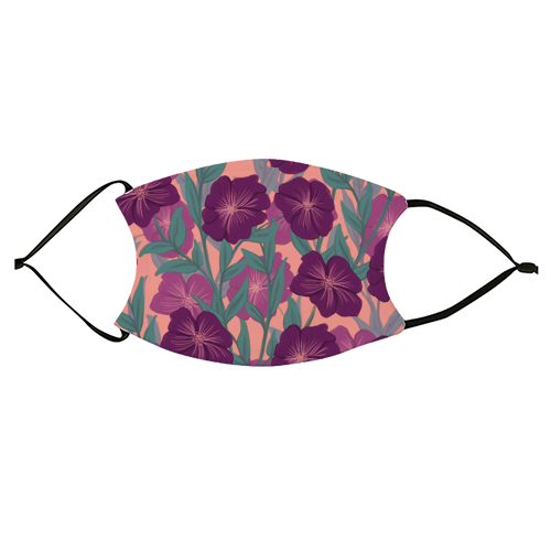 Bold Bloom Purple - face cover mask by Daniela di Niro
