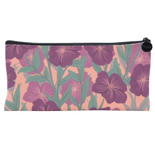 Bold Bloom Purple - flat pencil case by Daniela di Niro
