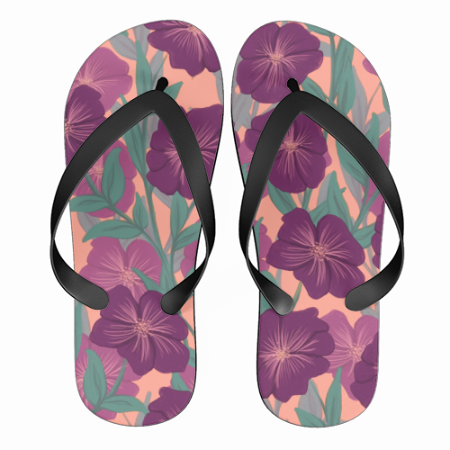Bold Bloom Purple - funny flip flops by Daniela di Niro