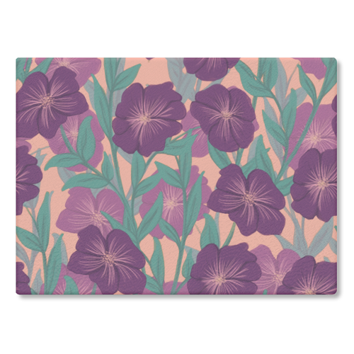 Bold Bloom Purple - glass chopping board by Daniela di Niro