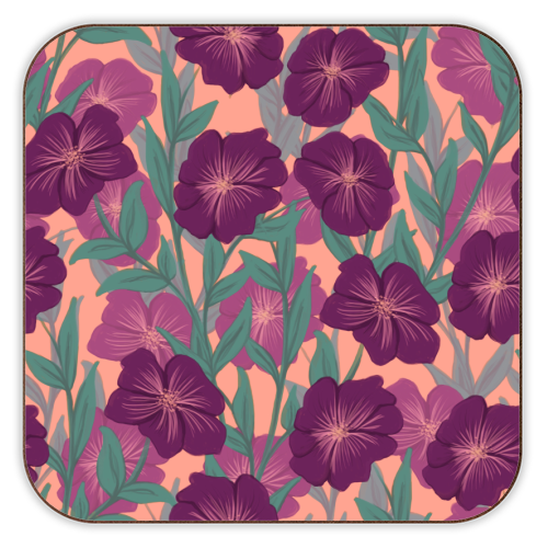 Bold Bloom Purple - personalised beer coaster by Daniela di Niro